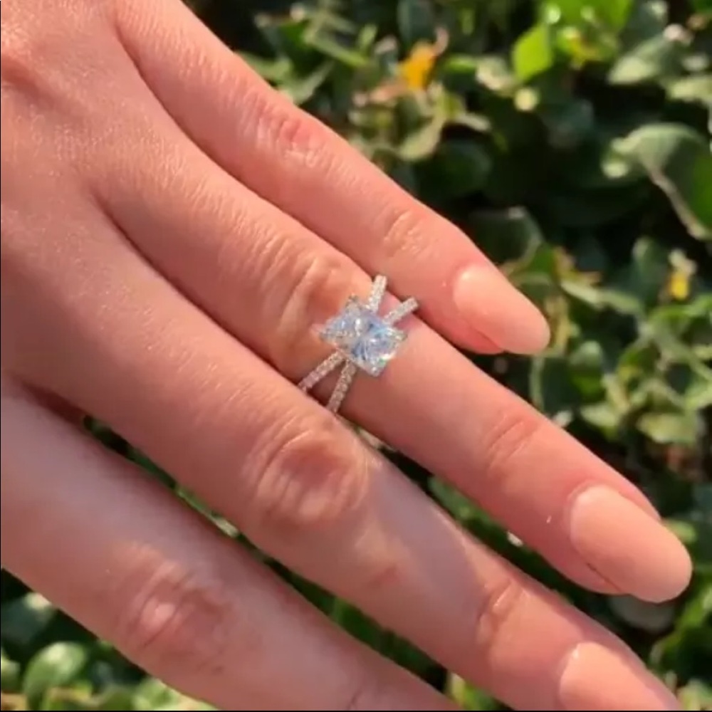 *NEW*925 Sterling Silver Square Cut Ring 💍 - Picture 2 of 6